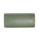 A olive green leather watch roll box with microfibre interior, displaying watches through its open side.