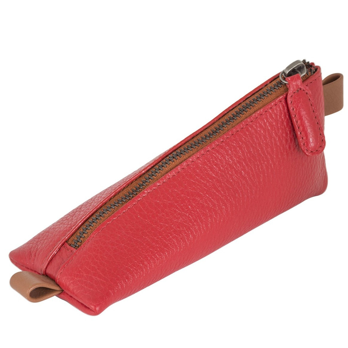 Chic pencil case - Scarlet Red/ Brown