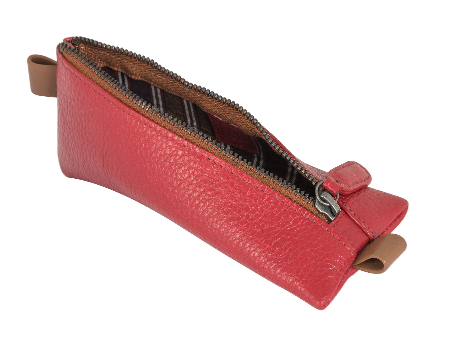 Chic pencil case - Scarlet Red/ Brown