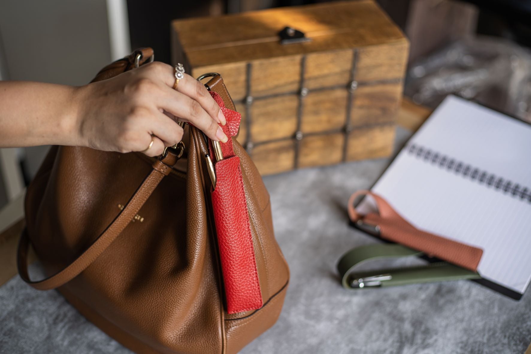 Pen Sleeve, Bag Charm - Scarlet Red