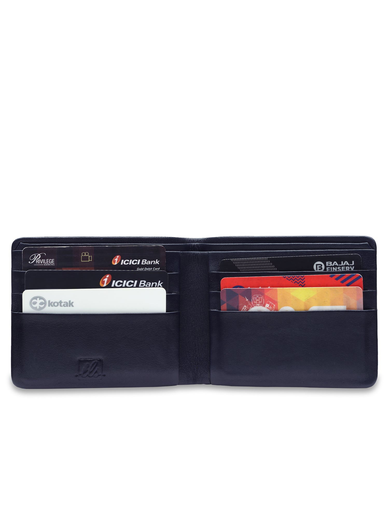 Mens' Soft Bi Fold Wallet - Navy Blue