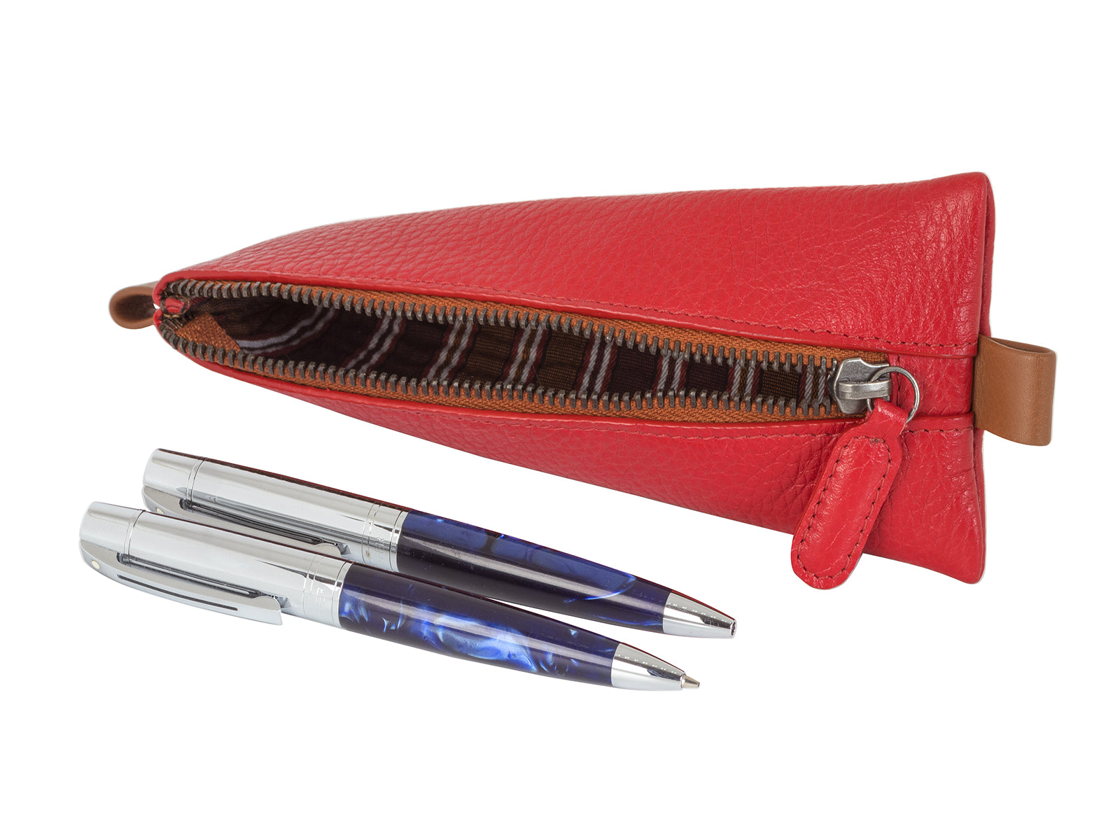 Chic pencil case - Scarlet Red/ Brown