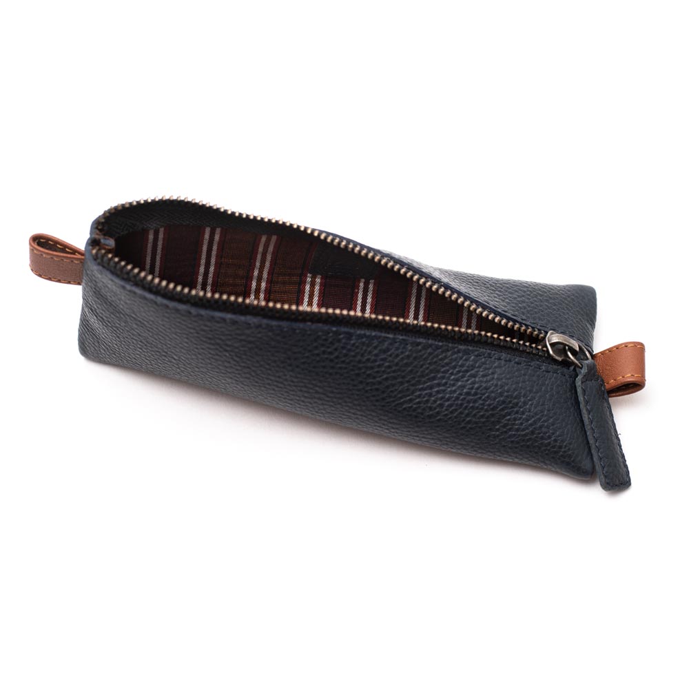 Chic Pencil Case - Navy / Tan