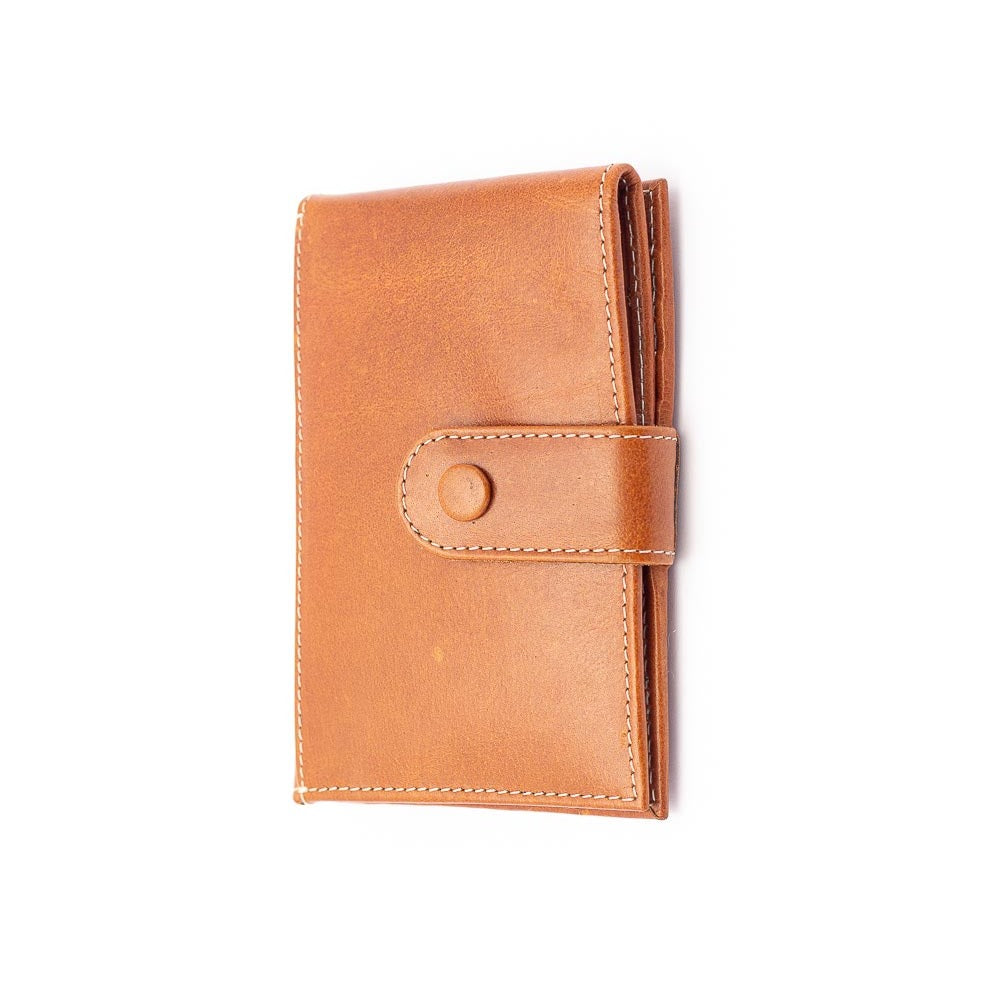 Jet Setter Bi Fold Travel Wallet - Cognac