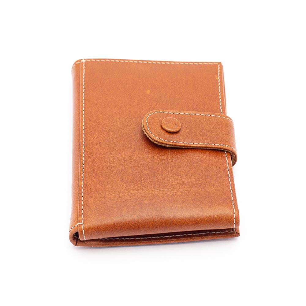 Jet Setter Bi Fold Travel Wallet - Cognac