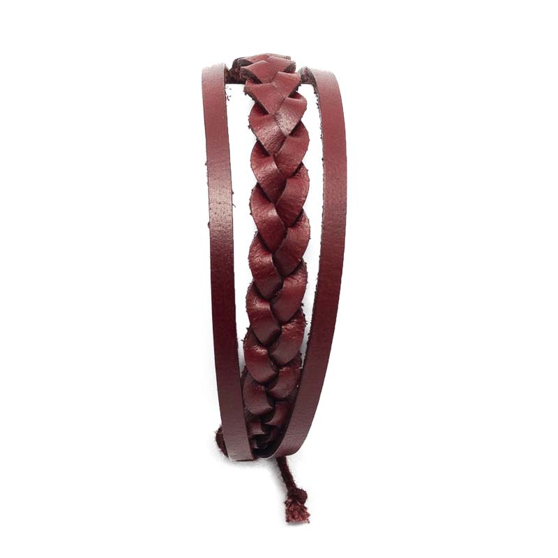 Leather 3 rowed Braided Rakhi Bracelet