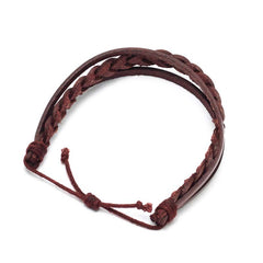 Leather 3 rowed Braided Rakhi Bracelet