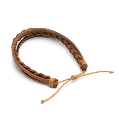 Leather 3 rowed Braided Rakhi Bracelet