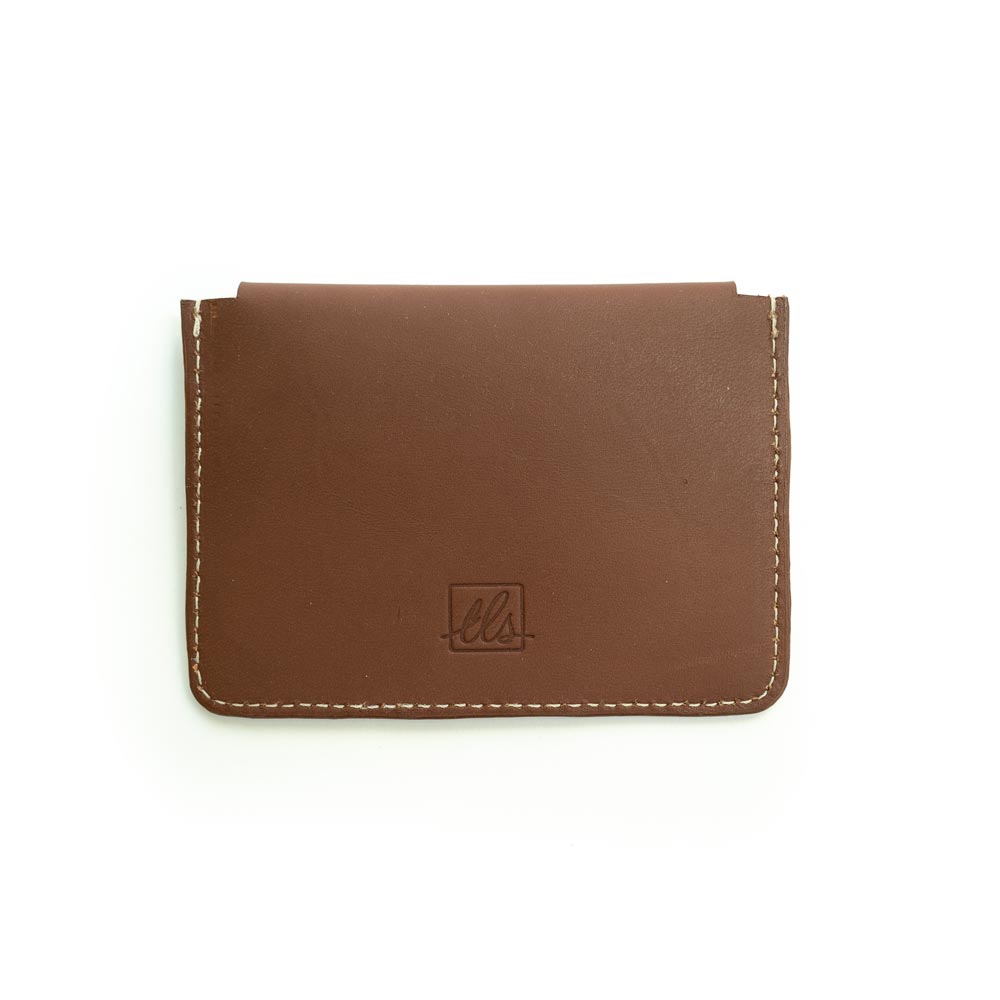 Suave Business Card Holder with Flap - Mocha brown