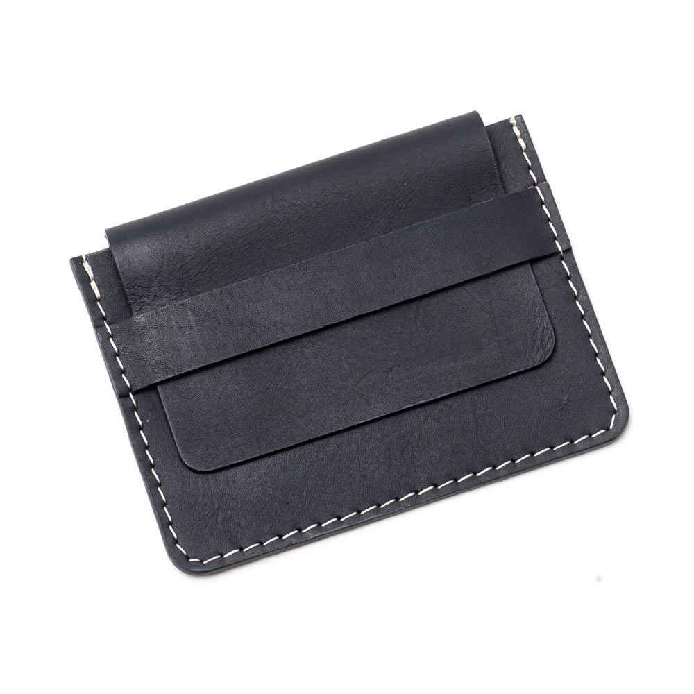 Suave Business Card case with Flap Navy The Leather Story