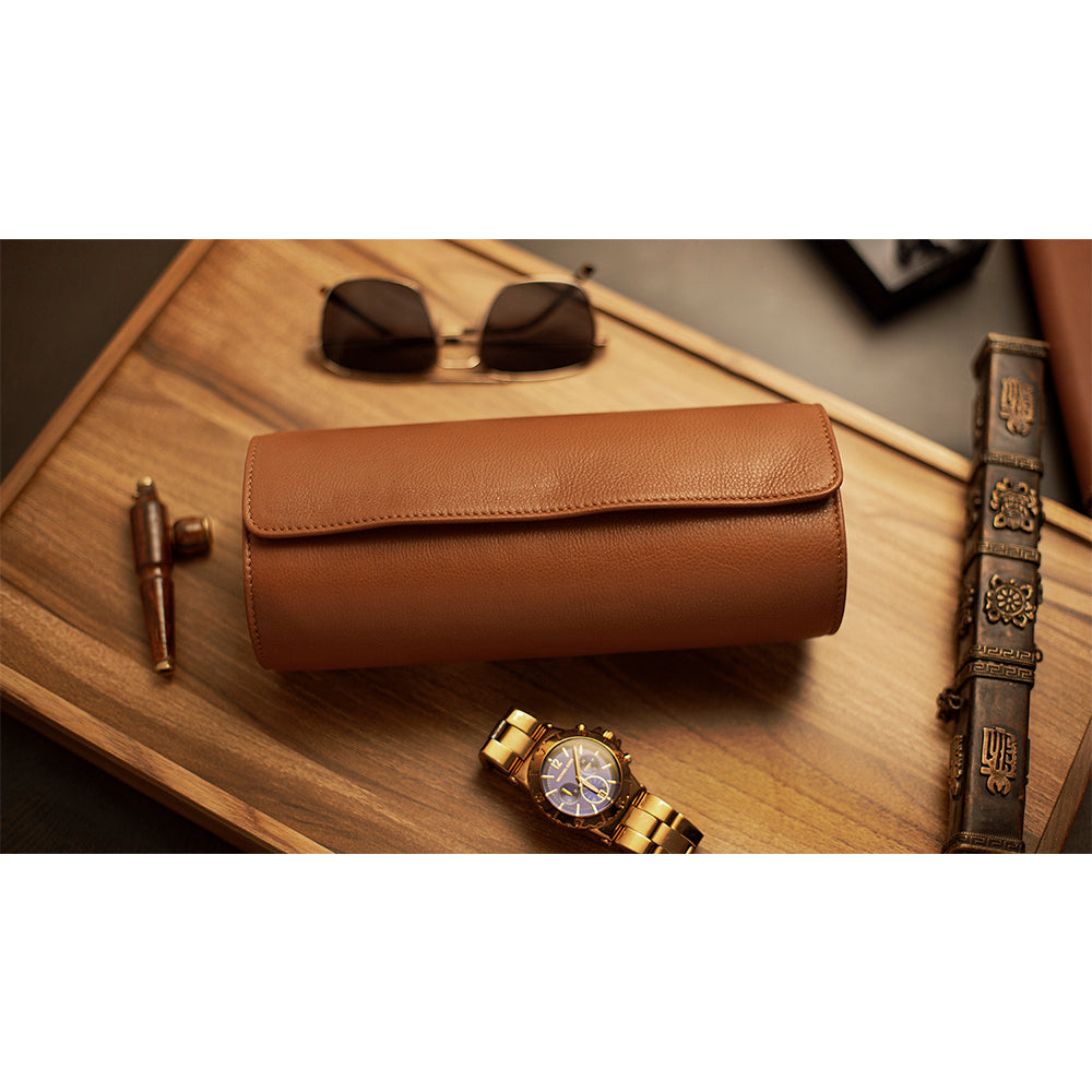 Travellers watch roll box - Tan